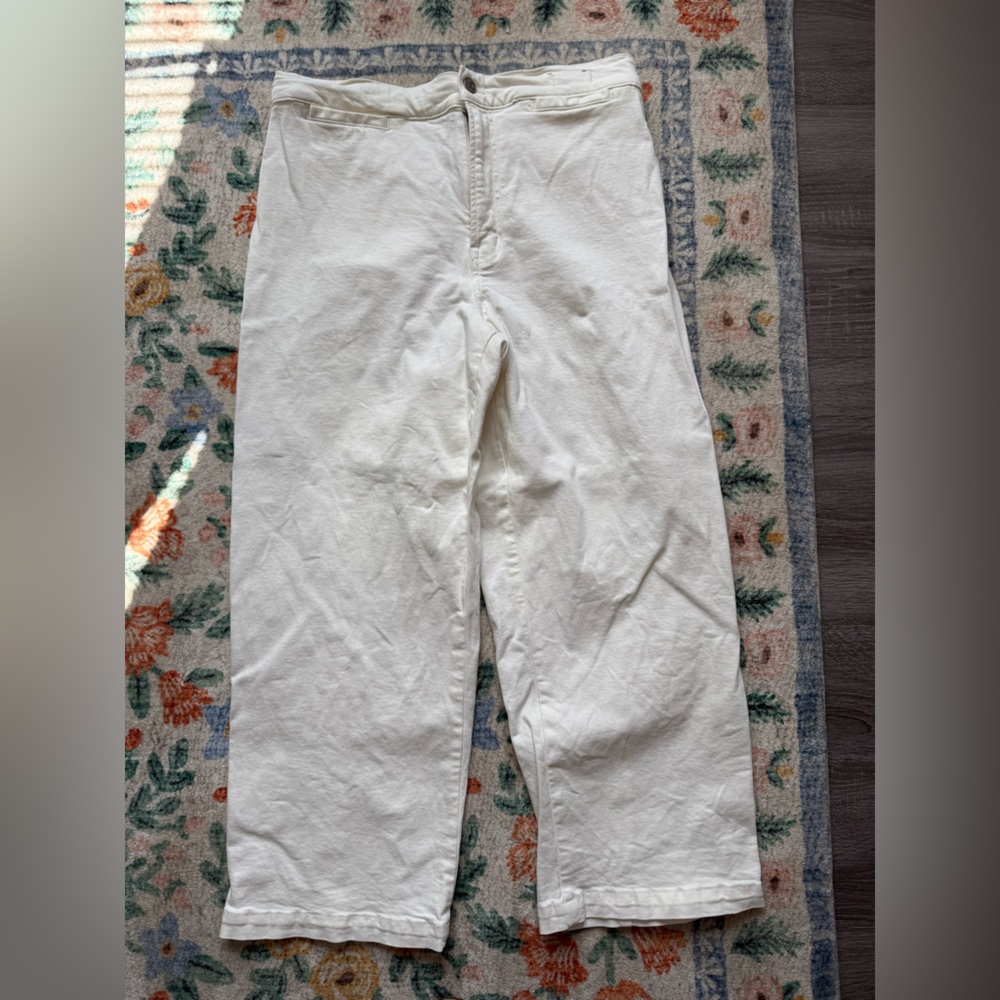 Madewell tile white The Emmett Wide-Leg Crop Jean: Welt Pocket Edition